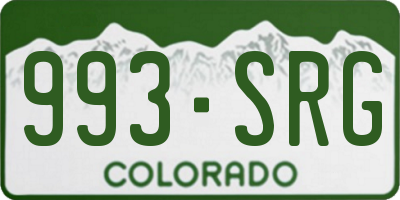 CO license plate 993SRG