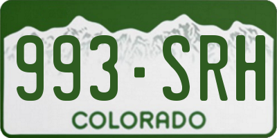 CO license plate 993SRH