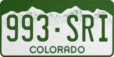 CO license plate 993SRI