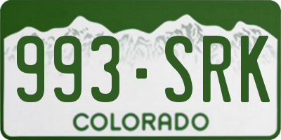 CO license plate 993SRK