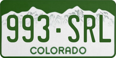 CO license plate 993SRL