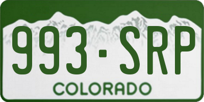 CO license plate 993SRP