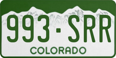 CO license plate 993SRR