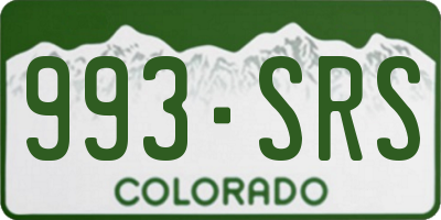 CO license plate 993SRS