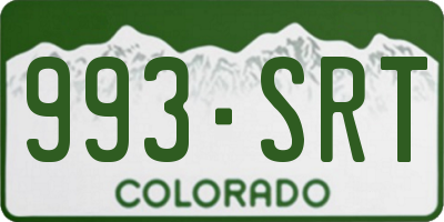 CO license plate 993SRT
