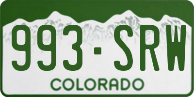 CO license plate 993SRW