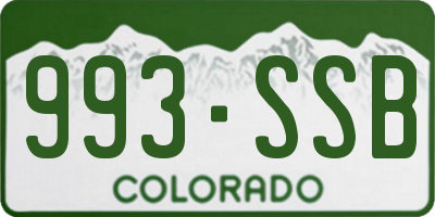 CO license plate 993SSB