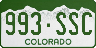 CO license plate 993SSC