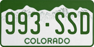 CO license plate 993SSD