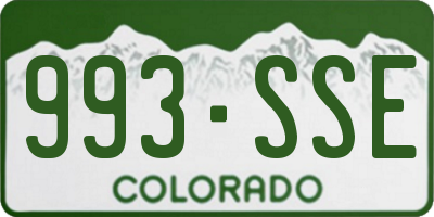 CO license plate 993SSE