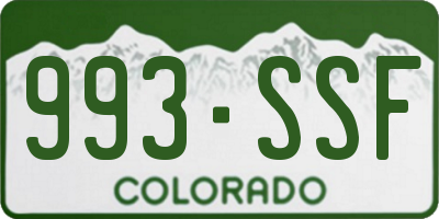 CO license plate 993SSF