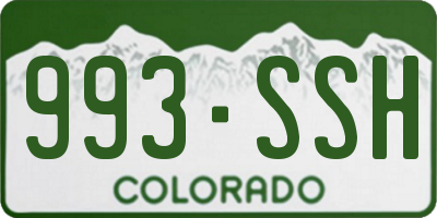 CO license plate 993SSH