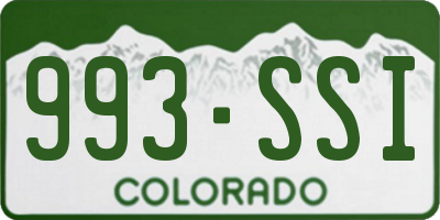 CO license plate 993SSI