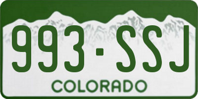 CO license plate 993SSJ