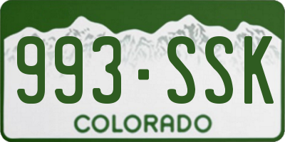 CO license plate 993SSK