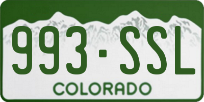 CO license plate 993SSL
