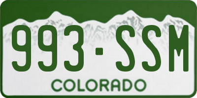 CO license plate 993SSM