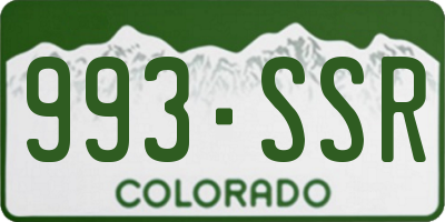 CO license plate 993SSR