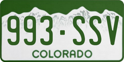 CO license plate 993SSV