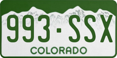 CO license plate 993SSX