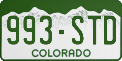 CO license plate 993STD