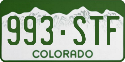 CO license plate 993STF