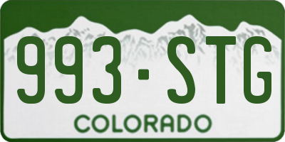 CO license plate 993STG