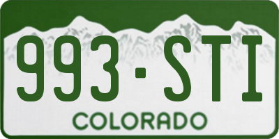 CO license plate 993STI