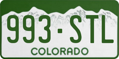 CO license plate 993STL