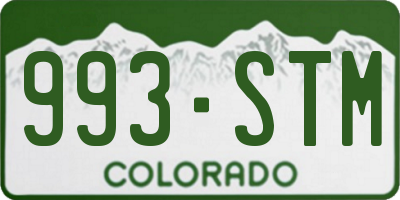 CO license plate 993STM
