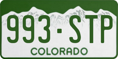 CO license plate 993STP