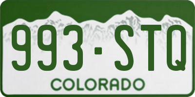 CO license plate 993STQ