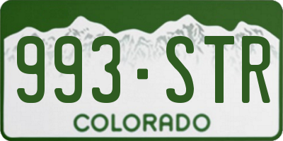 CO license plate 993STR
