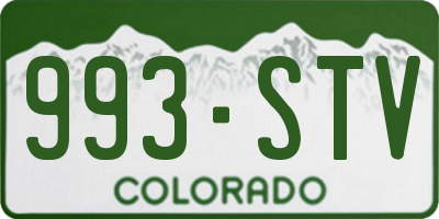 CO license plate 993STV
