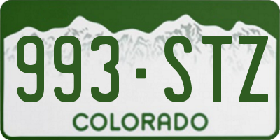 CO license plate 993STZ