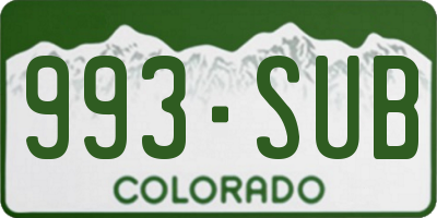 CO license plate 993SUB