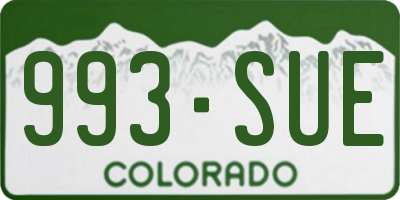 CO license plate 993SUE