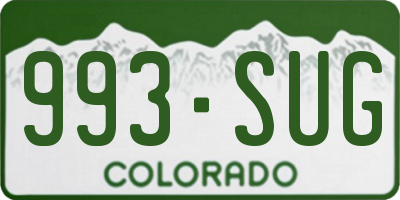 CO license plate 993SUG