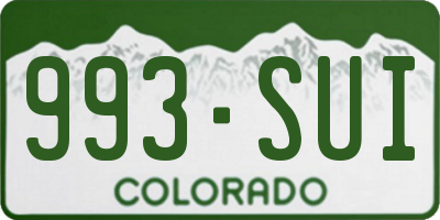 CO license plate 993SUI