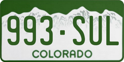 CO license plate 993SUL