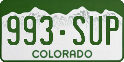 CO license plate 993SUP
