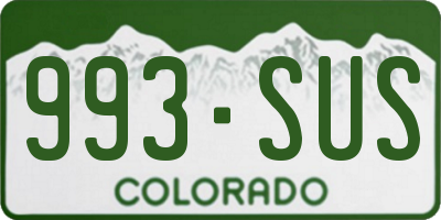 CO license plate 993SUS