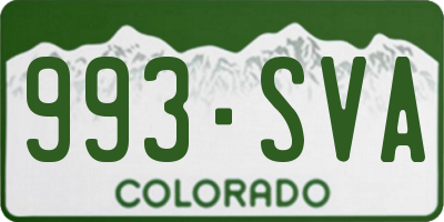 CO license plate 993SVA