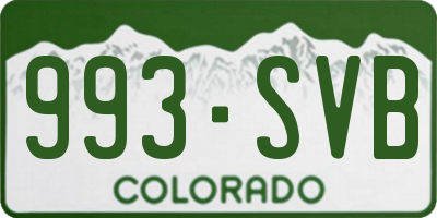 CO license plate 993SVB