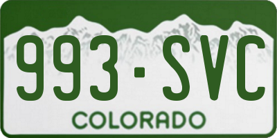 CO license plate 993SVC