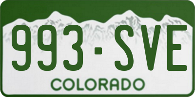 CO license plate 993SVE