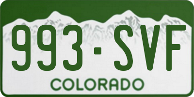 CO license plate 993SVF