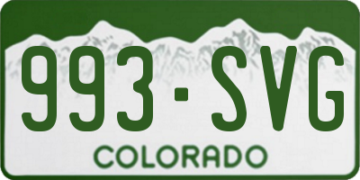 CO license plate 993SVG