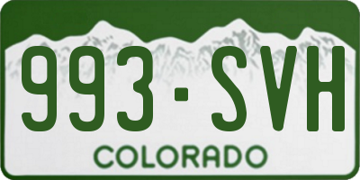 CO license plate 993SVH