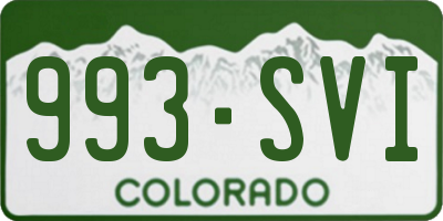 CO license plate 993SVI